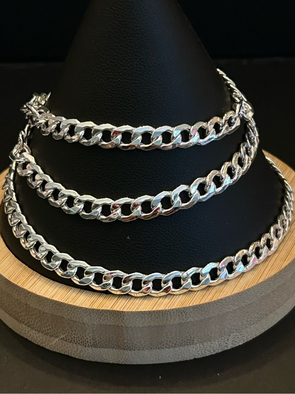Men's Polished Solid Italian Made 925 SSilver Curb Cuban Link Neck Chain 24” 5MM